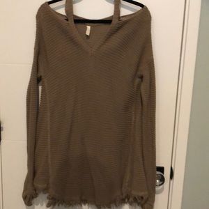 Long sleeve off shoulder sweater